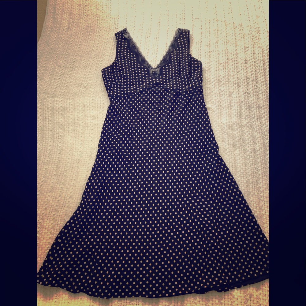 🔥Reduced!Romantic LOFT Polka Dot Slip Dress